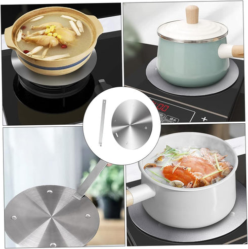 1Pc Cabilock Stainless Steel Heat Induction Cooker Thermal Guide Plate Easy to Clean Cookware Protection for Food