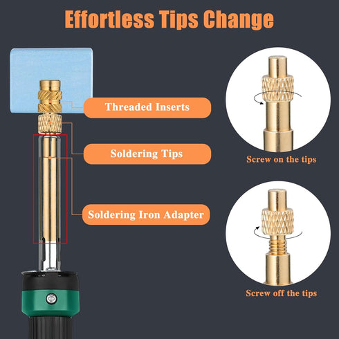 307 Threaded Inserts for Plastic Set, M2-M6 Heat Set Insert with Soldering Iron Tips, Brass Insert Tool Kit for 3D