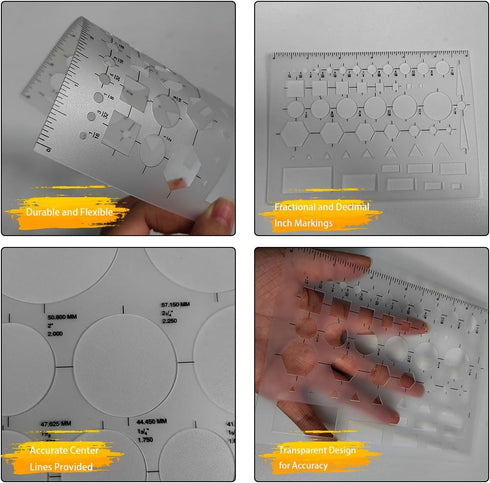 Circle Templates, Drafting Stencils Measuring Tools, 3 Pack Circle Stencil for Drawing Aid