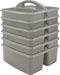 Teacher Created Resources Gray Portable Plastic Storage Caddy - 6-Pack for Classrooms, Kids Room, Office Organization