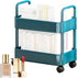 RFSHOP 2 Mobile Bookshelf, Moveable Small Bookshelf, Mobile Bookshelf with Wheels, Rolling Storage Cart Tier Utility