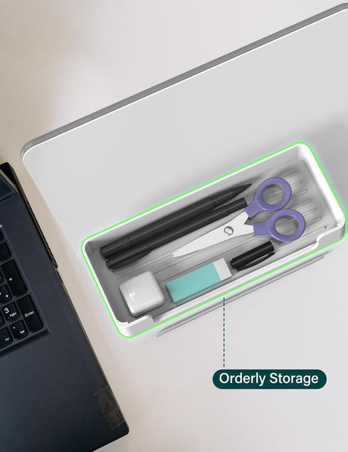 Yagee Desktop Whiteboard with Storage - Dry Erase Board with Phone & Tablet Stand, Double-sided Writing Board