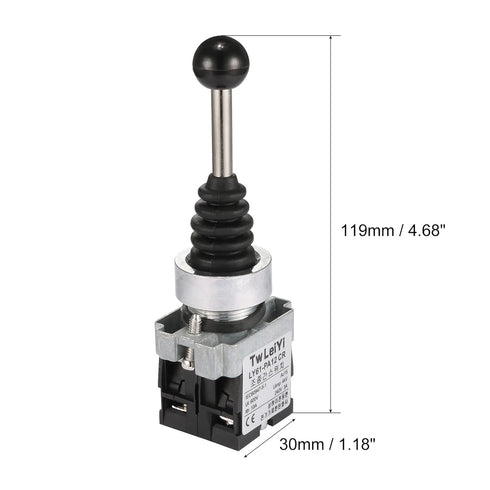 uxcell Joystick Switch Controllers 2 Position 2NO Latching Type AC 600V 10A 22mm Panel Mount