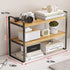 Hbluefat Desktop Organizer Shelf, 2-Tier Wood Office Desk Storage Rack, Small Computer Desk Bookshelf, Aesthetic