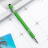 PASISIBICK 12 Pieces Green Ballpoint Pen with Stylus Tip, 2 in 1 Stylish Metal Pen for Touch Screens, Black Ink (12 PCS)