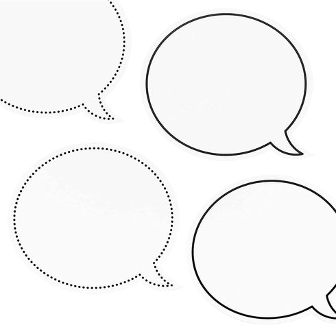 Juvale 48 Pack Dry Erase Speech Bubble Cutouts for Bulletin Boards, Classroom Teaching Supplies, Laminated