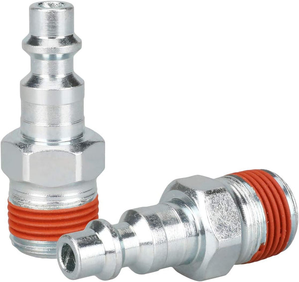 WYNNsky 2 Pieces Industrial Type 3/8'' MNPT Zinc-Plated Plug with Sealant, Air Tools Accessories Kit