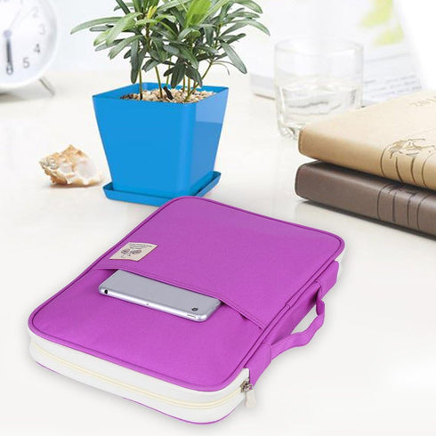 Zerodis A4 Document Bag, 5 Colors File Folder Portfolio Organizer, Zippered Case for Tablet Notebook