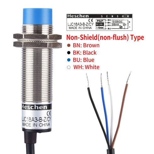 M18 Capacitive Proximity Sensor Switch Non-Shield Type LJC18A3-B-Z/CY, Detection 10mm, 10-30VDC