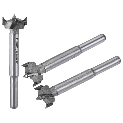uxcell Forstner Wood Boring Drill Bits, 17mm 18mm 19mm Dia. Carbide Alloy Steel Tip Cutting Tool Set
