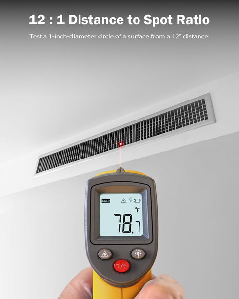 Infrared Thermometer: Digital Laser Non-Contact Surface Temperature Gun for Measuring Cooking Food, Pizza Oven, Grill