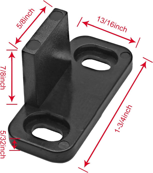 Black Sliding Barn Door Floor Guides, 4-Pack Plastic Bypass Door Guide Hardware