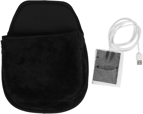 ZJchao Heated Pad, Hand Warmer Pad USB Heated Computer Mousepad for Men Women Desk Accessories (Black)