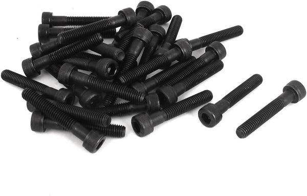 uxcell M5 x 30mm Alloy Steel Hex Socket Head Cap Screws - 30 Pcs Black