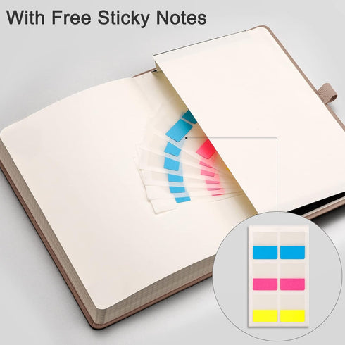 EMSHOI Graph Paper Notebook - 256 Pages, A5 Graph Notebook, Hard Cover, 120gsm Thick Paper, 5.75" x 8.38"-Khaki