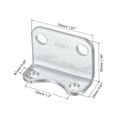 PATIKIL Air Cylinder Connecting Pneumatic Rod Splint Mounting Bracket, 4 Pack Pneumatic Parts Cylinder Installation Stand for 32mm Cylinder Dia.