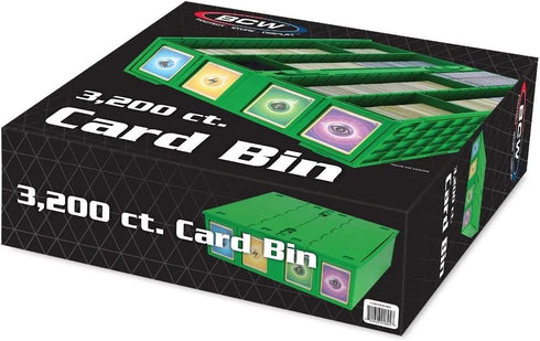 BCW Collectible Card Bin, Holds 3200 Cards, Large Storage Box for Loose Trading Cards, Includes 4 Card Bin Partitions