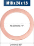 uxcell 20 Pcs M18 x 24mm x 1.5mm Copper Flat Washer Sealing Ring for Nut, Screw Bolt