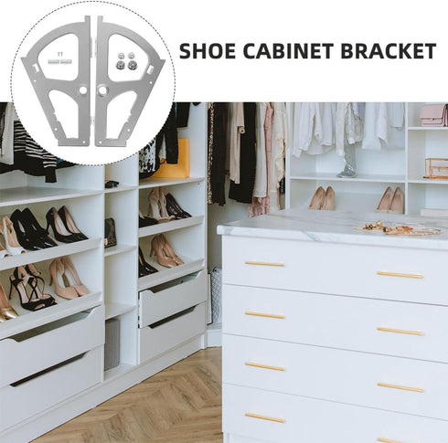 2 Cabilock Shoe Cabinet Flip Rack Hinges Pairs Steel Bracket Replacement for Single-Layer Flip Shoe Rack Gray Hardware