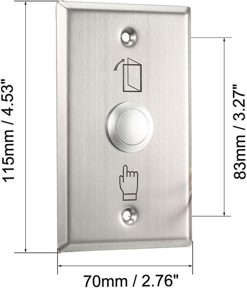 uxcell Door Release Button - Push to Exit Resettable NO/NC/COM Switch for Access Control Panel, 115mmx70mm