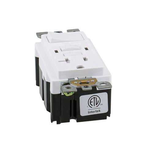 GFCI Outlet, Tamper Resistant GFCI Receptacle with Combination Switch, ETL Listed, White (TR20Amp)