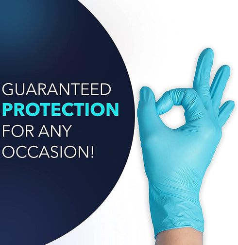 Circlecare Powder-Free Nitrile Disposable Exam Gloves, Industrial Medical, Latex Free, Pack of 100, Blue, Medium