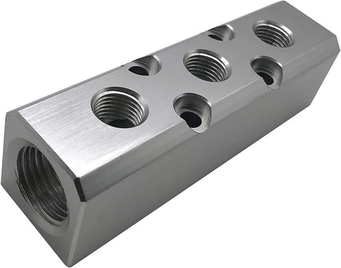 3 Way Pneumatic Manifold Air Distribution Block, Compressed Air Manifold, Fast Connector for Air Compressor