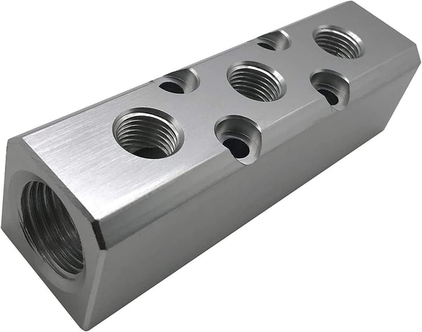 3 Way Pneumatic Manifold Air Distribution Block, Compressed Air Manifold, Fast Connector for Air Compressor