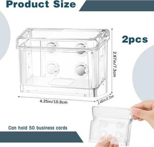 Jetec 1 4.25 1.46 2.87 Inch Pcs Magnetic Outdoor Business Card Holder, Acrylic Vehicle Clear Business Card Holder Mount
