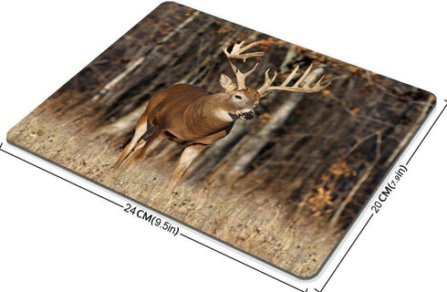 Smooffly Custom Gaming Mouse Pad, Deer Grass Hunting, Non-Slip Rubber Rectangle
