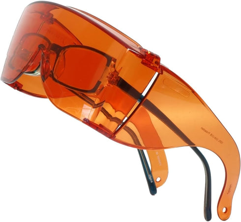 Calabria Fitover Dental Safety Glasses for Teeth Whitening, LED Light Eye Shield Goggles in Blue/Red
