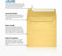 LUXPaper Square Invitation Envelopes | Peel & Press | Gold Metallic | 5 1/2" x 5 1/2" | 50 Qty