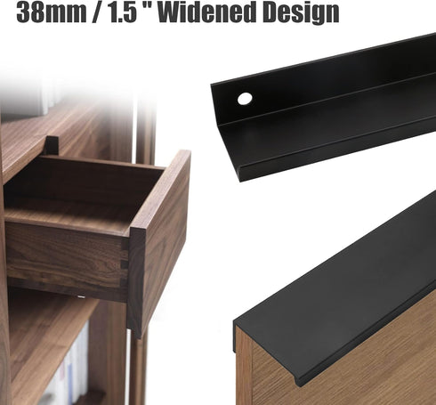 2PCS Back Mount Finger Edge Pull 80mm/3.15" Aluminum Hidden Handle Concealed Tab Pulls for Home Kitchen Living Room