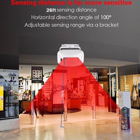 HENDUN Add-on Motion Sensor, Extra Transmitter for Wireless Door Chime, PIR Detector, Sensor Alarm for Shopkeeper