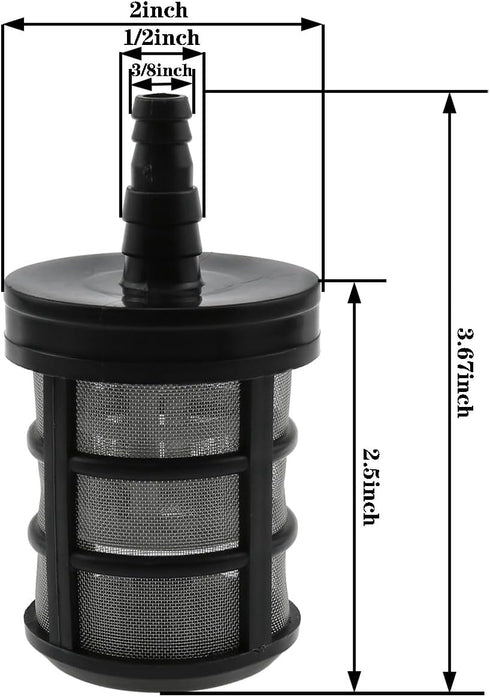 Stainless Steel Encryption Filters Double-Layers Stainless Steel Encryption Garden Hose Strainer with 3/8", 1/2" Barb Connection for Sprayer,Car Washers,Oil Pumps and Industrial Equipment (2 Packs)