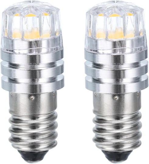 MECCANIXITY 3V/0.12A E10 Mini LED Light Bulbs, 2Pcs Miniature Screw Bulbs for Scientific Experiment Lighting