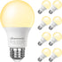 DEWENWILS 8-Pack A19 LED Light Bulb, 760LM, 3000K Soft Warm Light, Energy Saving 9W, E26 Base, Non Dimmable