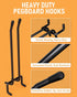 INCLY 4/6 Inch Black Pegboard Hooks, 36 Pack Heavy Duty Double Arm Straight Hooks for 1/4" Pegboard, Garage, Craft