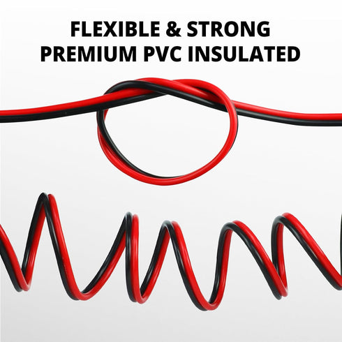 12 100FT, 2 12 12V/24V NAOEVO Gauge Wire Conductors Electrical Wire Red Black Cable, Flexible/Low Voltage/PVC AWG