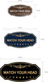 Signs ByLITA Victorian Watch Your Head Sign, Black Gold - Medium Size, 1 Pack