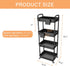 4 Tier Rolling Utility Cart with Handle,REBECAT Utility Cart Made of Multifunctional Storage Organizer Tool