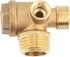 Air Compressor Check Valve, 3-Way Brass Male Threaded Air Compressor Check Valve Tube