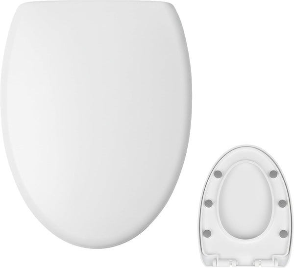 MinSha Elongated V-Shape Toilet Seat MinS709, Matte Finish, Fits 18.5" (Approx. 18.1"19.3") Toilets,