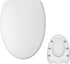 MinSha Elongated V-Shape Toilet Seat MinS709, Matte Finish, Fits 18.5" (Approx. 18.1"19.3") Toilets,