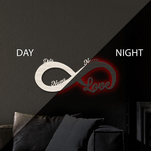 Namofactur Personalized Infinity love Sign - You and Me LED Night Light Sign - Personalized Valentine's day gifts