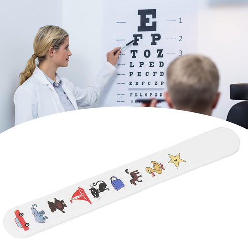 Fixation Stick Vision Tester, Clear Colorful Animal Patterns, Waterproof Coating Thicken, Kids Vision Test Card, 2