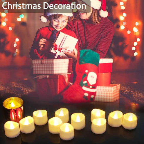 Flickering Flameless LED Tealight Candles with Timer, 12 Pack Battery Votive Candles for Home Decoration, Warm White (6