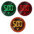 3pcs Digital Display AC Voltage Indicator, 22mm Round Head LED Voltage Tester, AC50~500V Voltmeter Monitor in Green,
