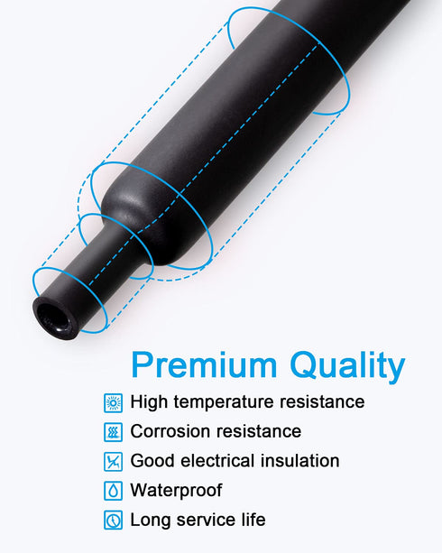 MILAPEAK 270 PCS Heat Shrink Tubing Kit - 3:1 Ratio Adhesive Lined Marine Grade Shrink Wrap