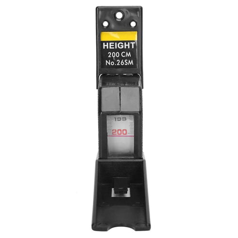 Height Measurement Tool, 2M Retractable Tape Ruler, Portable Stadiometer Wall Mounted, Black Growth Ruler
